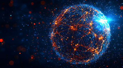 Obraz premium Abstract Glowing Digital Sphere Design