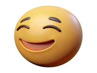 Fototapeta premium Smiling Face with Closed Eyes – Serenity and Joy