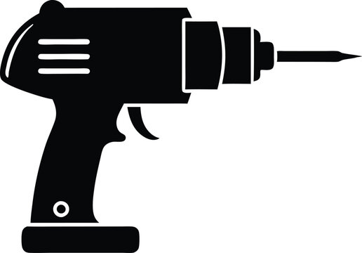 recommend clip art: Electric drill machine silhouette vector, Drill silhouette