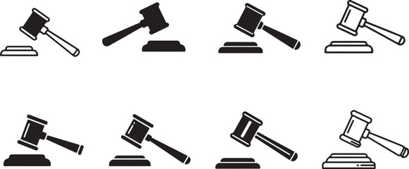 Obraz premium Gavel icon vector for web and mobile app. judge gavel sign and symbol. law icon. auction hammer