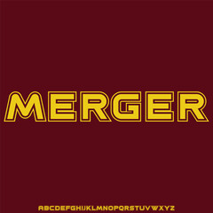 Modern sporty wide alphabet display font vector illustration