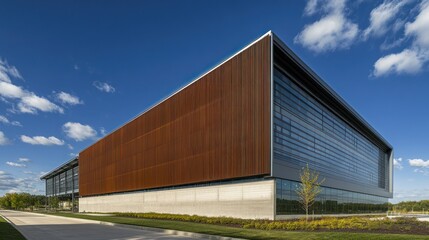 Modern Building with Rusty Siding