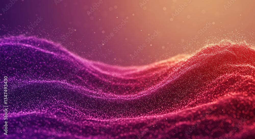 Poster abstract particles flowing wavy gradient background soft bokeh uhd