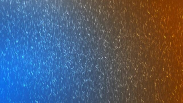 Vertical Abstract Dust Worms on Blue to Orange 4K Loop features a blue to orange gradient background with flickering light and worm-like dust particles floating down in a vertical ratio loop.