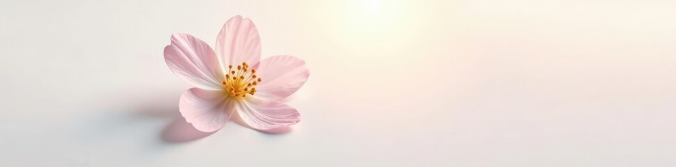 Obraz premium delicate flower with soft light on white background, flower, petals, soft light