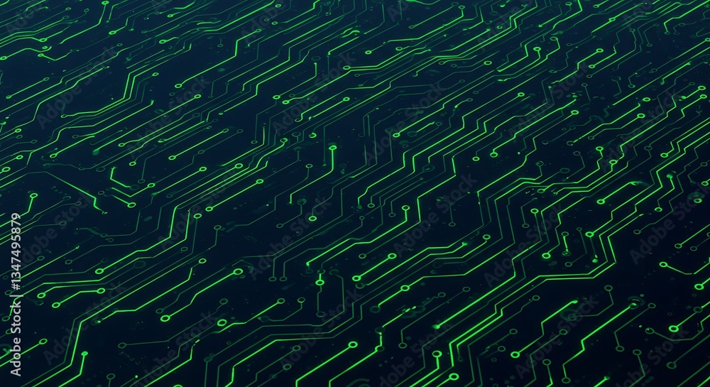 Aufkleber green circuit board lines digital network abstract technology background