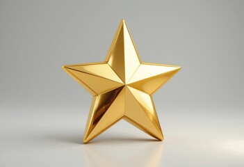 Obraz premium Golden Star Shining Brightly Symbol of Achievement and Success