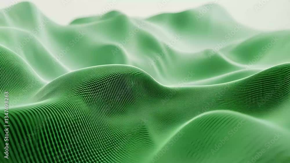 Poster Abstract green line movement pattern conveying fluidity and rhythm in design composition, abstract green line moving background