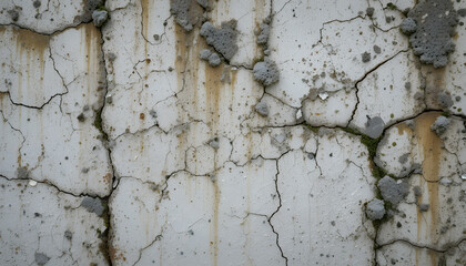Closeup Weathered Concrete Wall Texture with Cracks and Stains