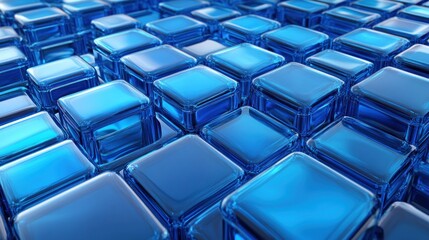Fototapeta premium Abstract Blue Glass Cubes