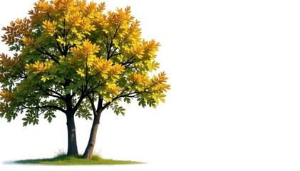 Fototapeta premium Isolated oak branches against a crisp white backdrop, trees, texture, forest
