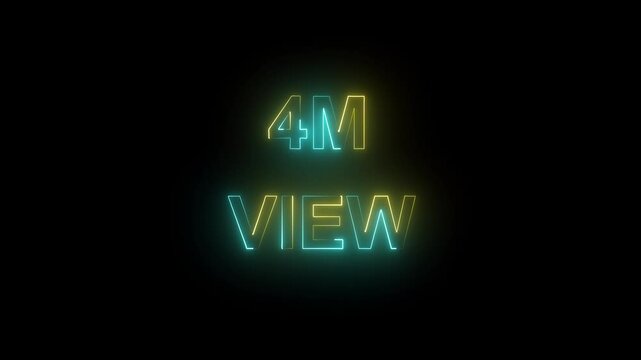 4M views text animation  Analyzing the Impact of Digital Content Consumption in the Age of Social Media. number sign symbol on black background.