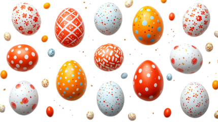 Easter Eggs on a White Background 