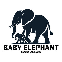Baby Elephant Vector Logo Design © T-Vectors