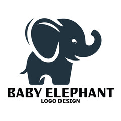 Baby Elephant Vector Logo Design