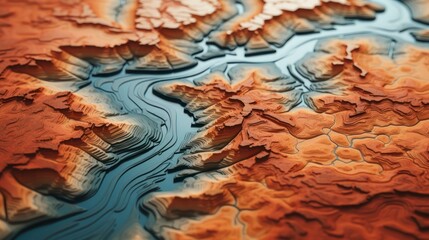 Abstract contour topology map of the world.