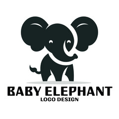 Baby Elephant Vector Logo Design © T-Vectors