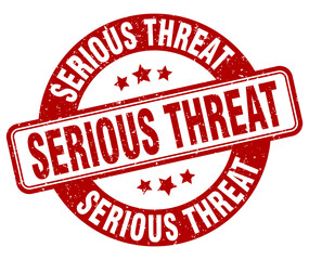 serious threat stamp. serious threat label. round grunge sign