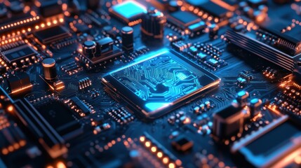 Obraz premium Close-up Circuit Board with Processor