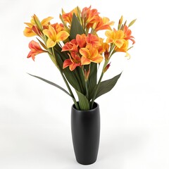 canna lily flower bouquet vibrant blooms on white background