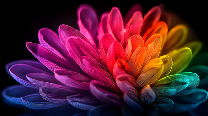 Close Up Rainbow Flower Design