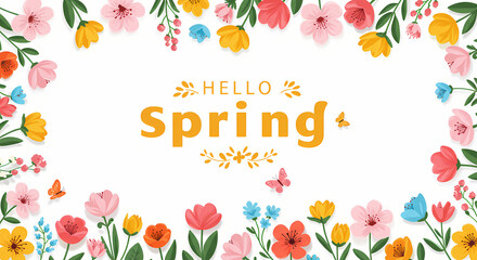 Spring Floral Frame Design