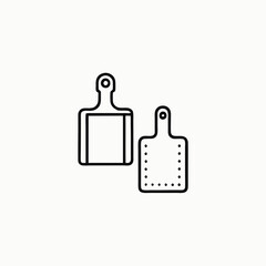 Obraz premium wooden kitchenware. Cutting board, bowl, wooden spoon, rolling pin. Hand drawn outline vector sketch illustration on white background