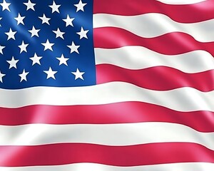 Obraz premium Waving American Flag for Patriotic Background.