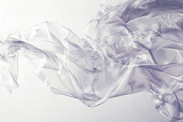 Fototapeta premium Floating Sheer Fabric in Motion with Soft Light and Shadows