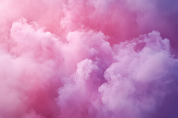 Fototapeta premium Colorful clouds of pink and purple swirl together in a dreamy abstract background, creating a visually captivating atmosphere