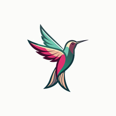 Obraz premium Hummingbird vector animal art print, hummingbird looks awesome icon silhouette vector illustration. Flat vector hummingbird icon symbol element. Vector illustration