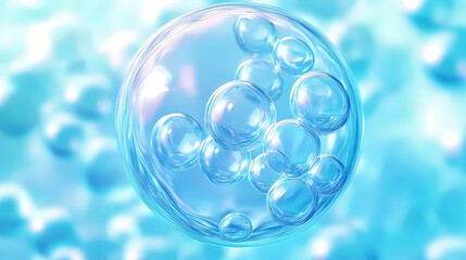 Blue bubble theme with large and small bubbles