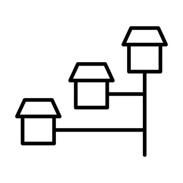 multi-vendor network icon with interconnected storefronts for e-commerce systems, collaborative business models, and digital marketplaces
