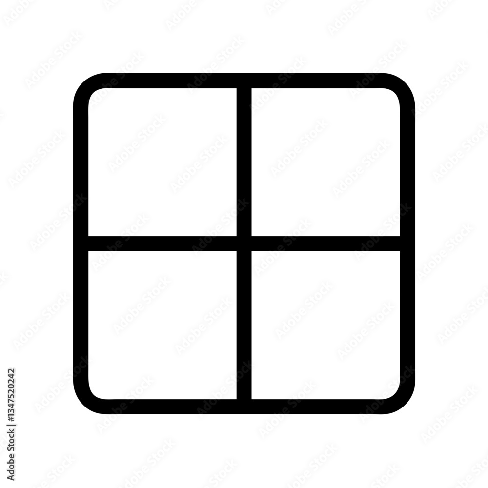 Poster category grid icon with simple design for product organization, menu navigation, ui/ux layouts, and 