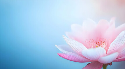 Fototapeta premium Close Up Pink Lotus Flower With Soft Light And Blurred Background