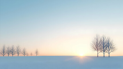 Snowy Landscape At Sunrise