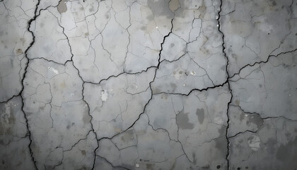 Cracked Gray Concrete Wall Texture