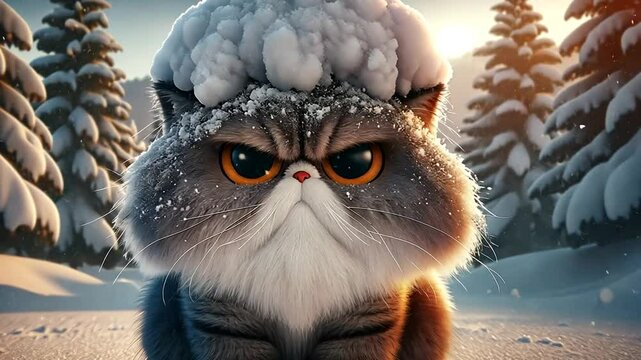 Niedliche Katze mit einem grimmigen Gesichtsausdruck