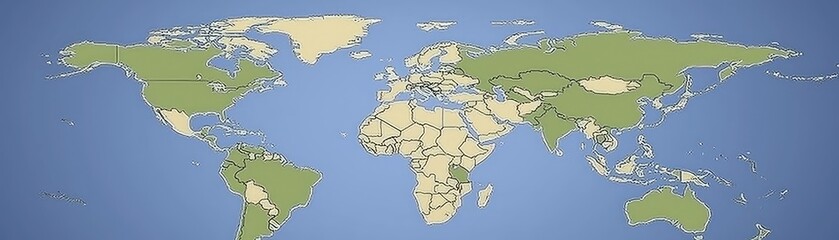 Fototapeta premium World Map with Colored Regions