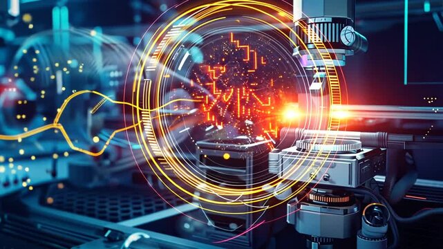 Futuristische Datenvisualisierung mit leuchtenden Elementen