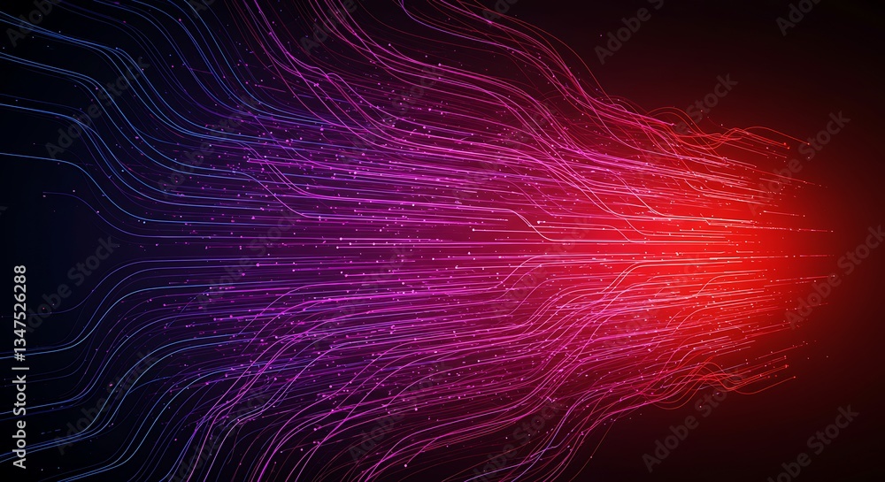 Poster flowing data streams light trails dynamic network futuristic abstract background 4k