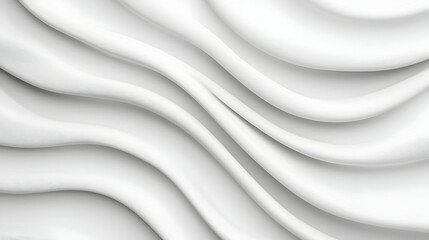 Obraz premium Abstract White Wavy Surface With Textured Relief Pattern in a Minimalist Design