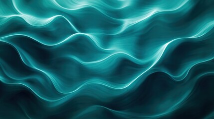 Obraz premium Abstract teal waves: flowing lines and rhythmic patterns