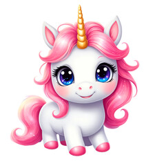 Artificial Intelligence. Funny Illustration. 3D Character. Cute Cartoon 3D Unicorn Character. Advertising Print. Cartoon Animals. Print