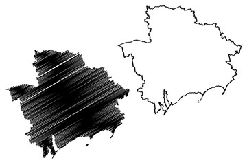 Zaporizhia Oblast (Administrative divisions of Ukraine, Oblasts of Ukraine) map vector illustration, scribble sketch Zaporizhzhya map