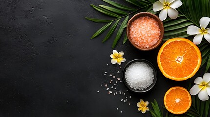 Spa ingredients, tropical theme
