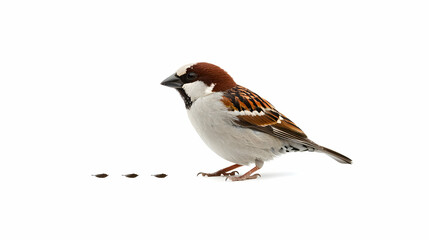 Sparrow Feeding Isolated