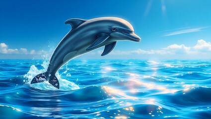 dolphin jumping in water