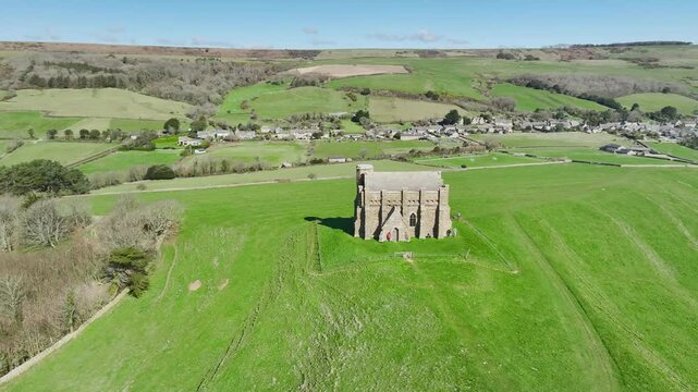 St. Catherine&rsquo;s Chapel from a drone, Abbotsbury, Weymouth, Dorset, England