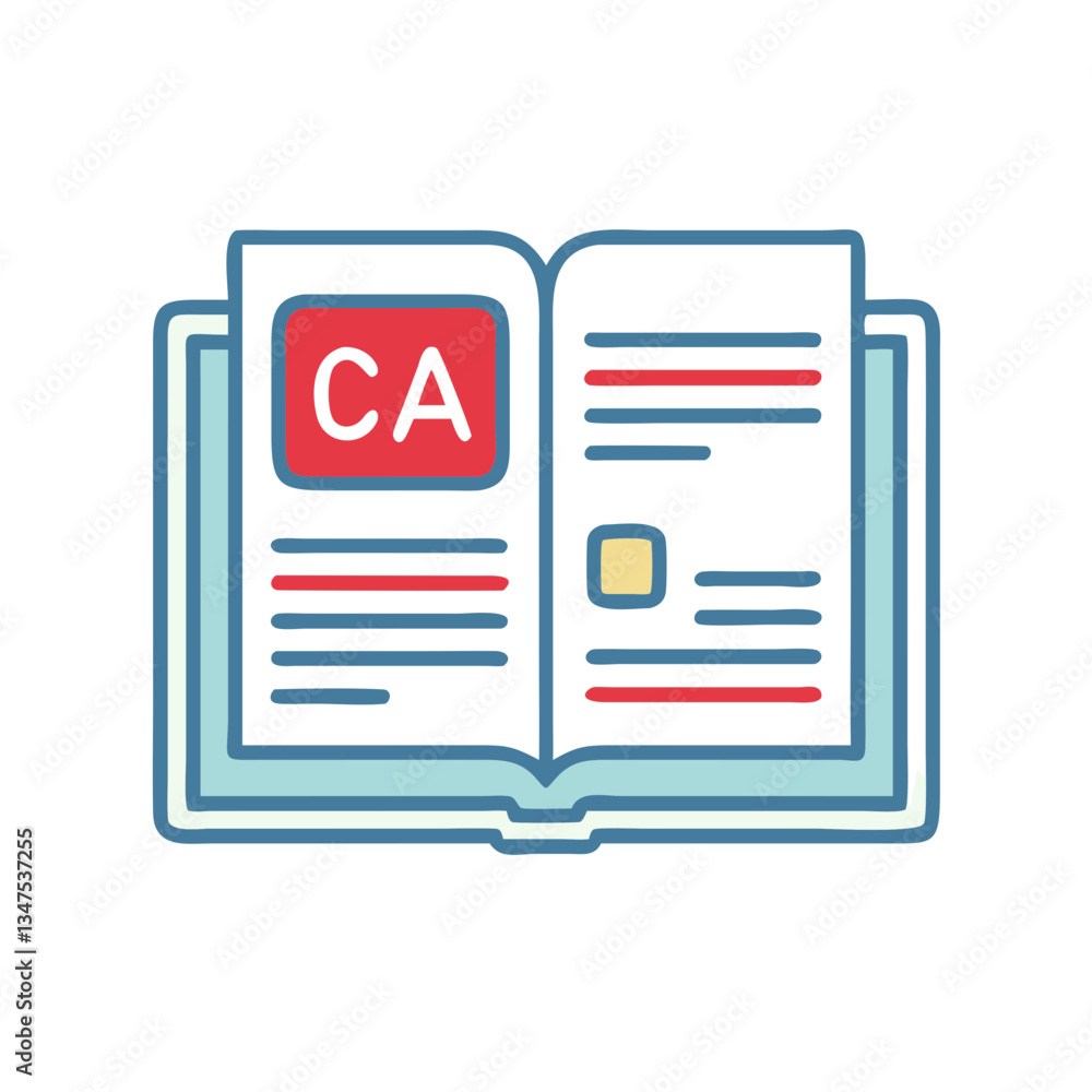 Poster open course catalog book with text and graphics